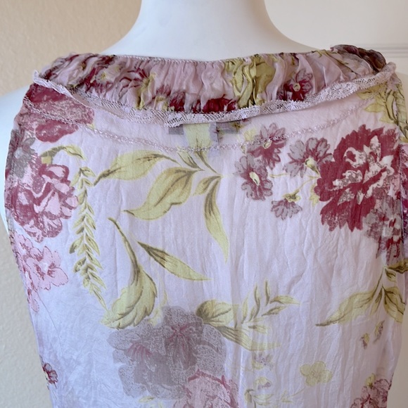 Brand New Max&Co. Floral Pink Silk Blouse US 6 - Picture 6 of 12